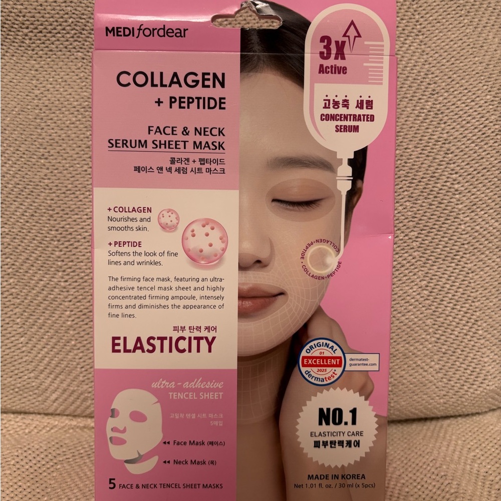 Collagen + Peptide Face & Neck Serum Sheet Mask - Pink